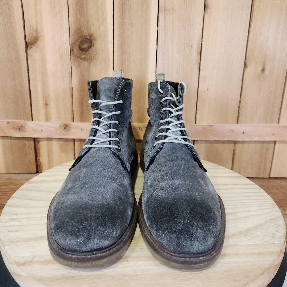 Roan By Bed Stu Drell Boots Mens 10 Gray Suede Chukka Ankle Lace Up